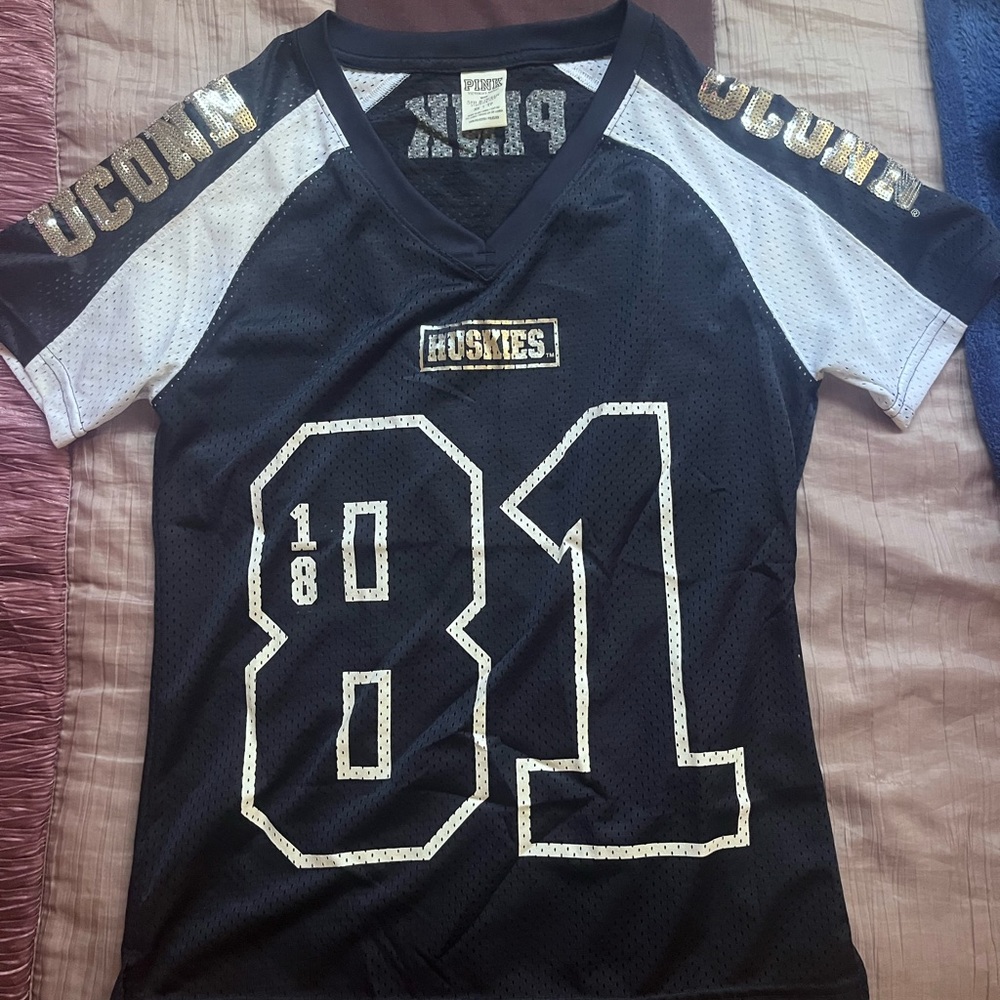 PINK Victoria's Secret Navy Blue & White Jersey